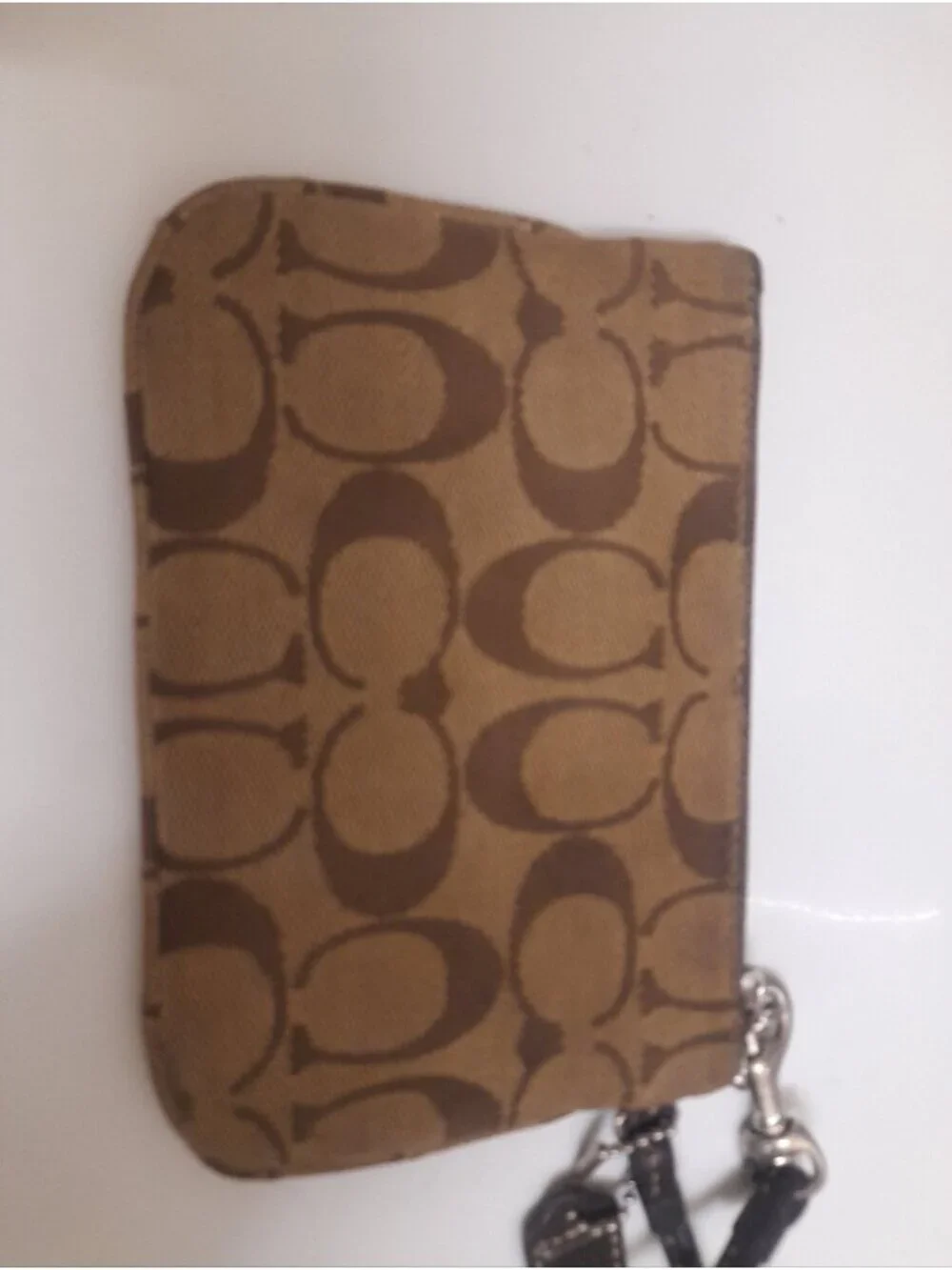 Coach Signature Canvas Zip Wristlet Y2K Pouch